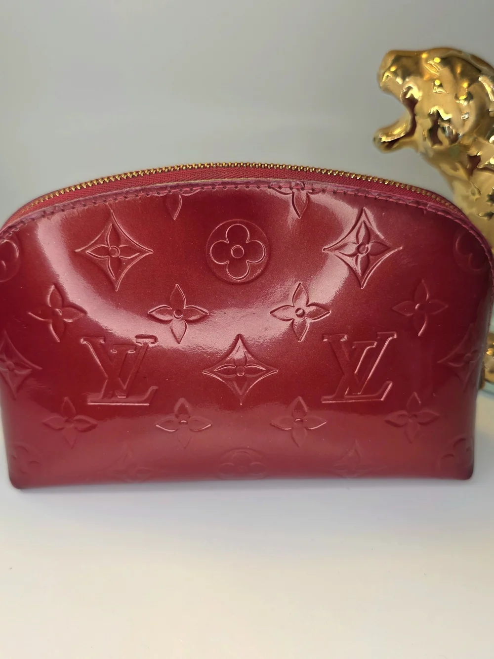 Louis Vuitton Red Vernis Cosmetic Pouch 🍒✨️ W/ COA
